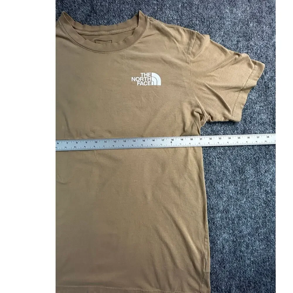 The North Face Box NSE Logo Graphic T-Shirt Men's Large Tan Short Sleeve Tee